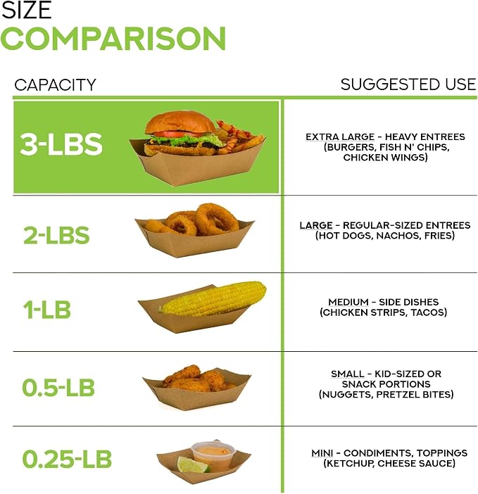 Stock Your Home Extra Large Disposable Brown Kraft Paper Food Trays, 3-Lb - Image 4