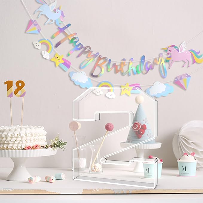 13.8" Acrylic Number Charcuterie Tray, Fillable Number Charcuterie Box - Image 4