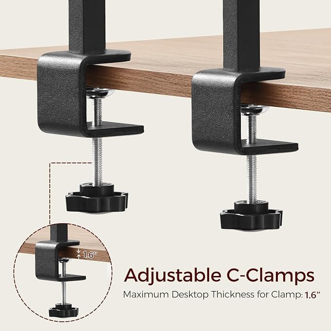 MAHANCRIS Clamp On Desk Organizer, 3-Tier Desktop Bookshelf, Adjustable Desk - Image 5