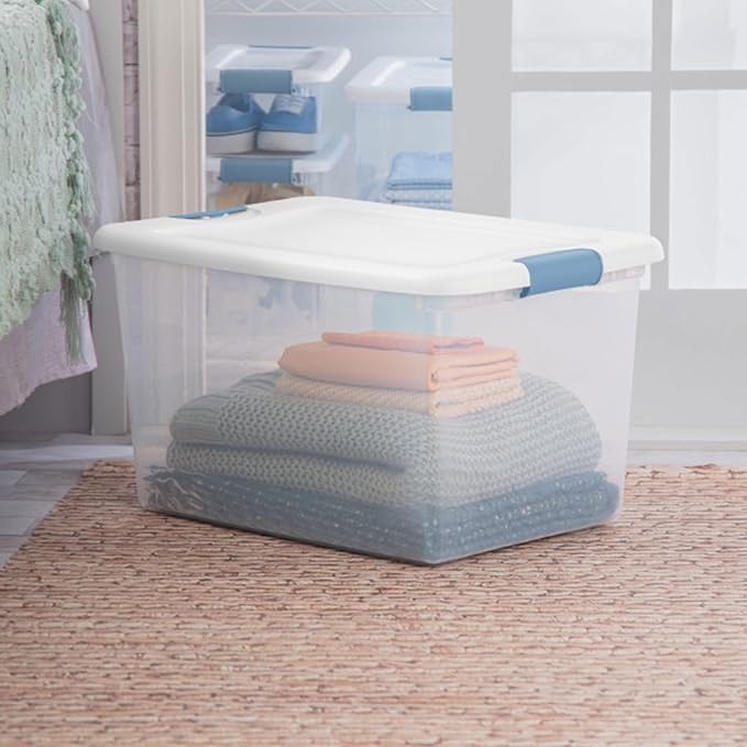 Sterilite 12 Pack Latching Box, Under Bed Storage Bins - Image 9