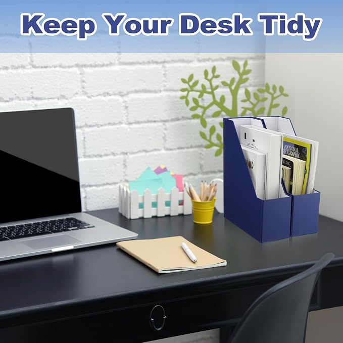Feifeiya Magazine File Holder Set of 6 Stylish Sturdy Cardboard File Boxes Desk - Image 6