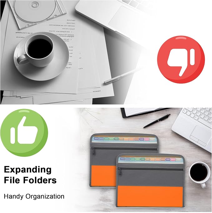 NAFY Expanding File Folders, A4 Letter Size Portable Accordion Expanding File - Image 8