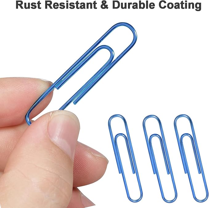 Vinaco Blue Jumbo Paper Clips, 100 Pack, 2 Inch, Durable & Rust Resistant - Image 3