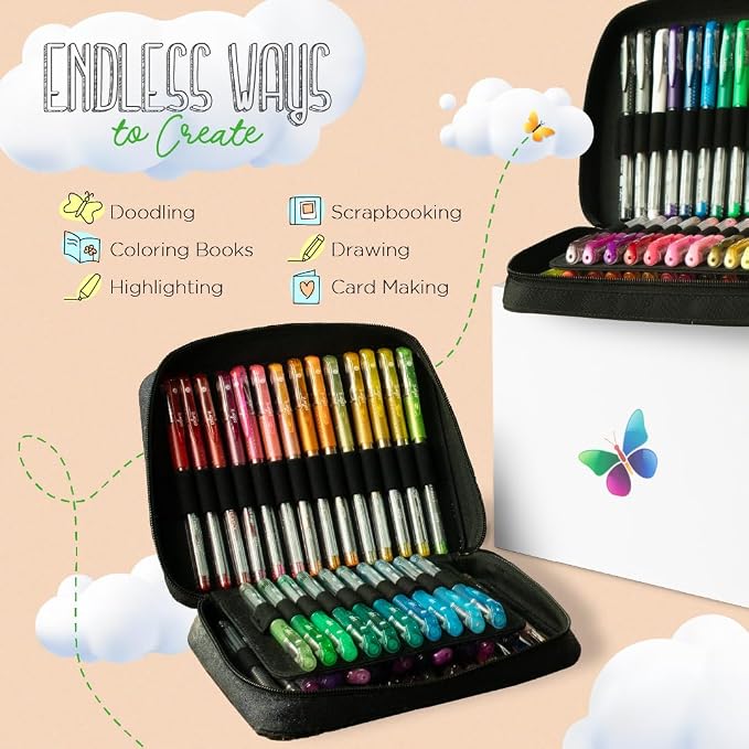 ColorIt Glitter Gel Pens for Coloring – 96 Pack - Image 8