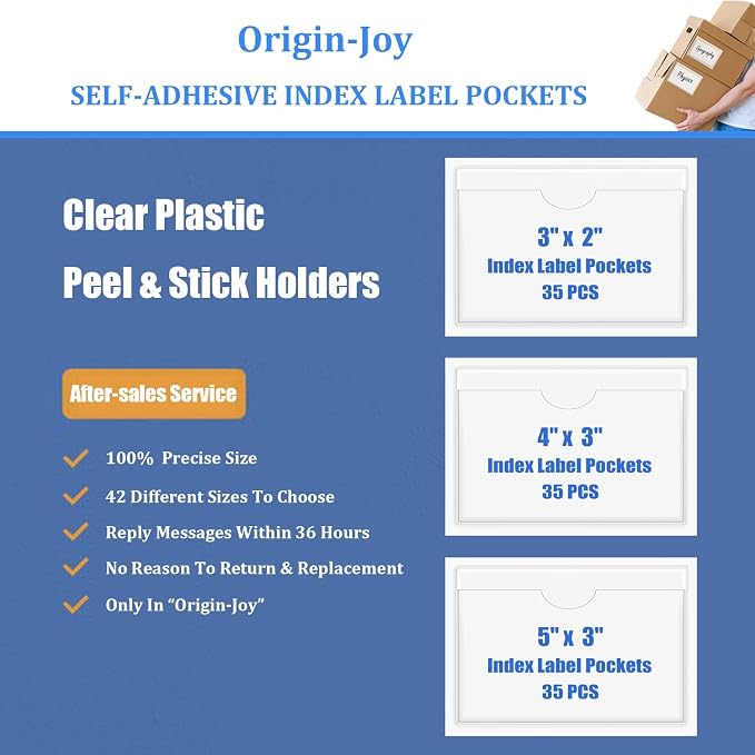 Origin-Joy 35 PCS Self Adhesive Index Card Pockets - Image 7