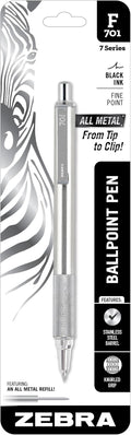 Zebra Pen F-701 Ballpoint Black Ink Fine Point 0.8mm Pen, Heavy Duty, Durable by ZebraPen