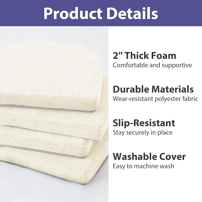 IPYNBAP Chair Cushions for Dining Chairs, Kitchen Chair Cushions, Non Slip - Image 2