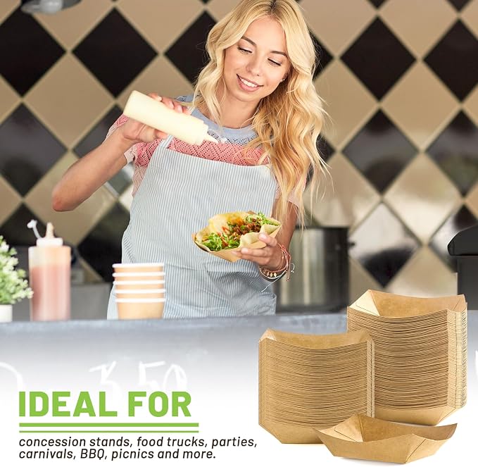 ZORRITA Mini Paper Food Trays, 1/4 Lb, 100 Pack, Disposable | Small, Serving - Image 7
