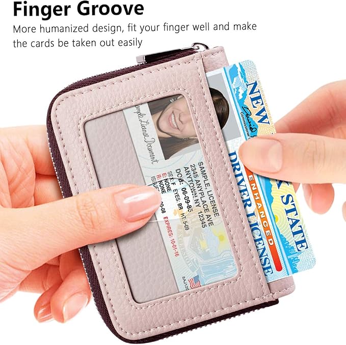 FurArt Zipper Wallet Women, RFID Blocking Credit Card Wallet, Business Card - Image 2