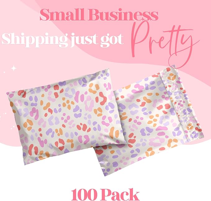 Pretty Package Store Designer Poly Mailers, Preppy Leopard, 100 Pack | Heavy - Image 2