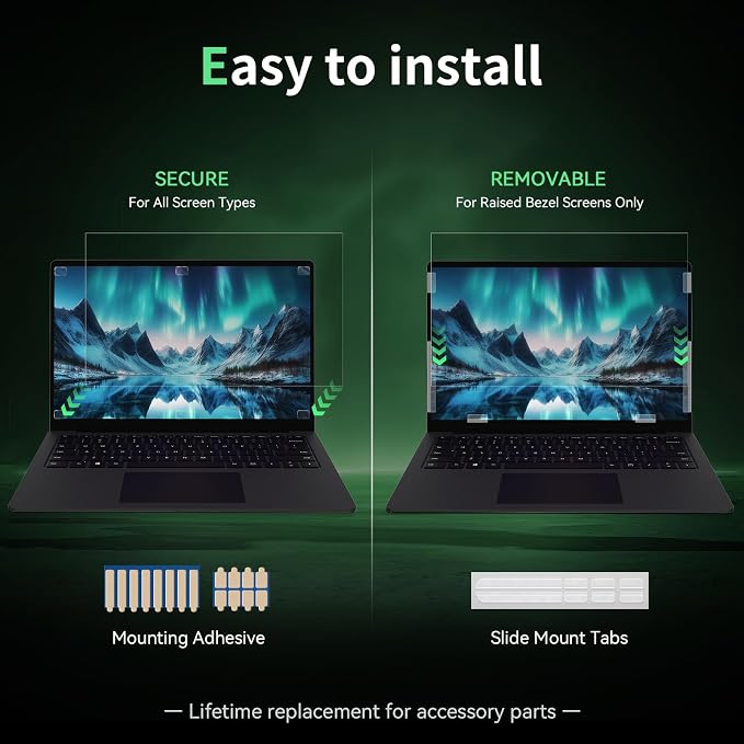 Laptop Privacy Screen 15.6 Inch-16:10 Aspect Ratio Anti-Glare Blue Light - Image 5