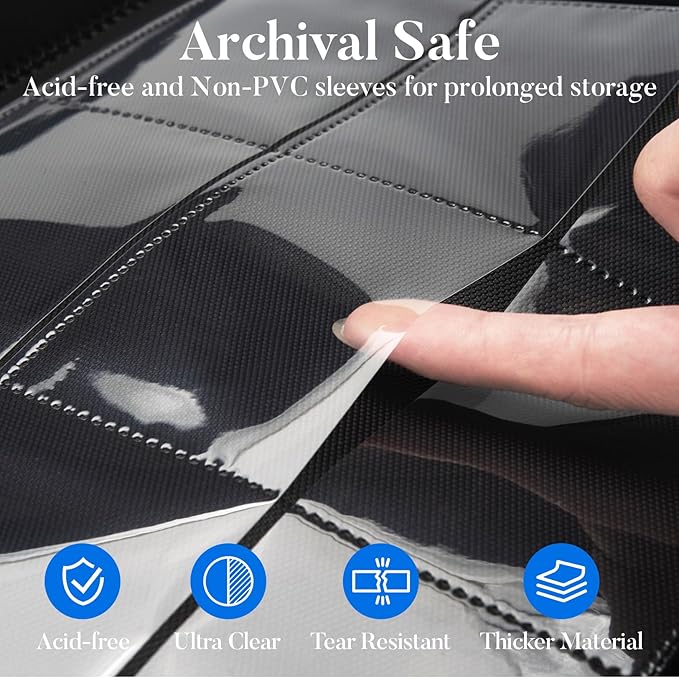 Premium 9 Pocket Card Binder for 540 Cards, Fabmaker PU Cover Trading Card - Image 4