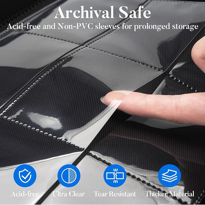 Premium 9 Pocket Card Binder for 540 Cards, Fabmaker PU Cover Trading Card - Image 4