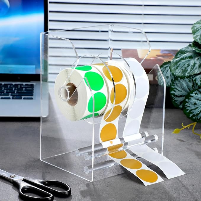 Geosar 2 Pcs Adjustable Label Dispenser 3 Disks Sticker Roll Holder Sticker - Image 2