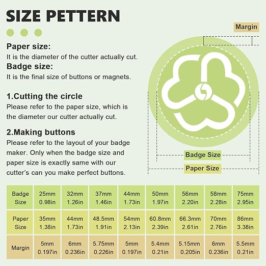 1.457" Button Paper Cutter Button Punch Graphic Punch Cutter - Image 3
