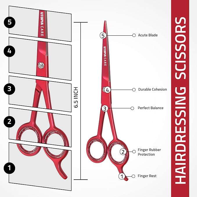 Utopia Care Hair Cutting and Hairdressing Scissors 6.5 Inch, Premium Stainless - Image 2