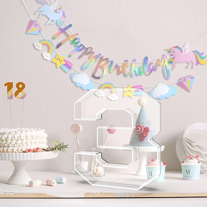 13.8" Acrylic Number Charcuterie Tray, Fillable Number Charcuterie Box - Image 4