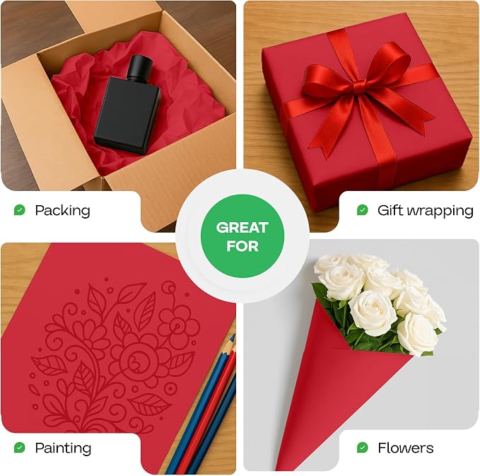 Christmas Red Kraft Paper Roll 36" x 1200" - Image 6