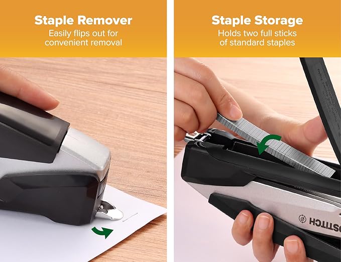 Bostitch Office InPower Desktop Eco-Friendly Stapler, One-Finger Technology - Image 5