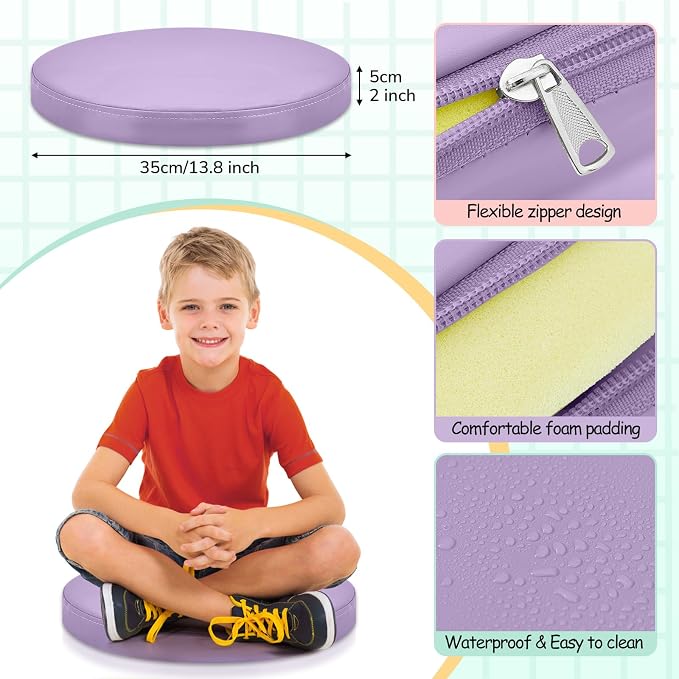 Juexica 8 Pcs Extra Thick Flexible Seating Floor Cushions Assorted Colored - Image 2