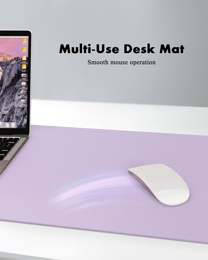 YSAGi Double-Sided Desk Pad, 23.6"x13.7"Leather Desk Mat, Eco Cork Desk Pad - Image 4