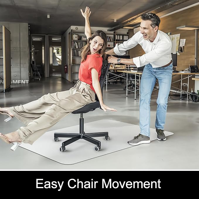 Kuyal Chair Mat for Hardwood Floor, 46 x 53 inches Rectangle Desk Durable - Image 5