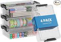 BiuLeon 4 Pack Extra Large Pencil Box, Plastic Pencil Case Organizer, Stackable by Unknown
