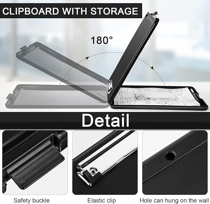 Mimorou 20 Pcs Clipboard with Storage, 9.5 x 13.5 Inch Plastic Heavy Duty - Image 3