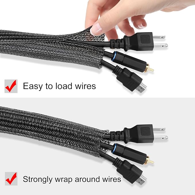 10ft x 1 inch Cable Sleeve Split Wire Loom Tubing - Image 2