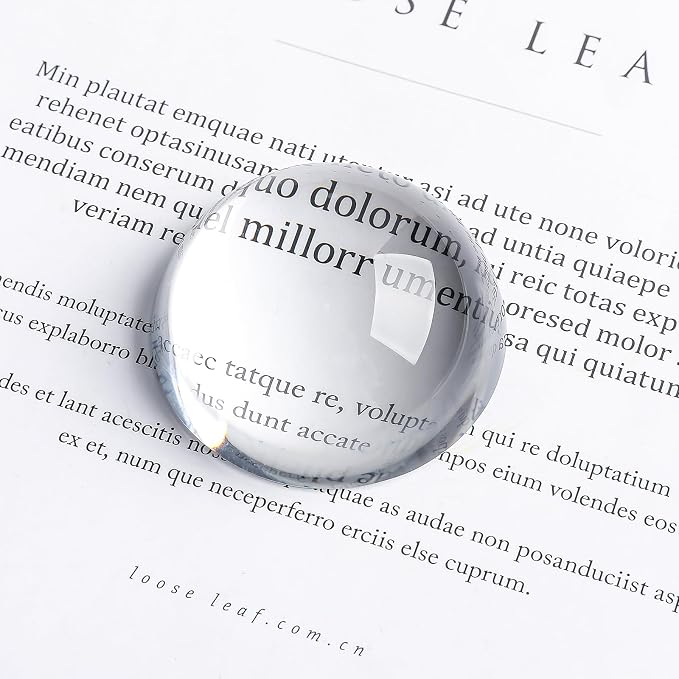 2pcs 2.4inch Crystal Dome Magnifying Paperweight, Reading Magnifier Glass Paper - Image 2
