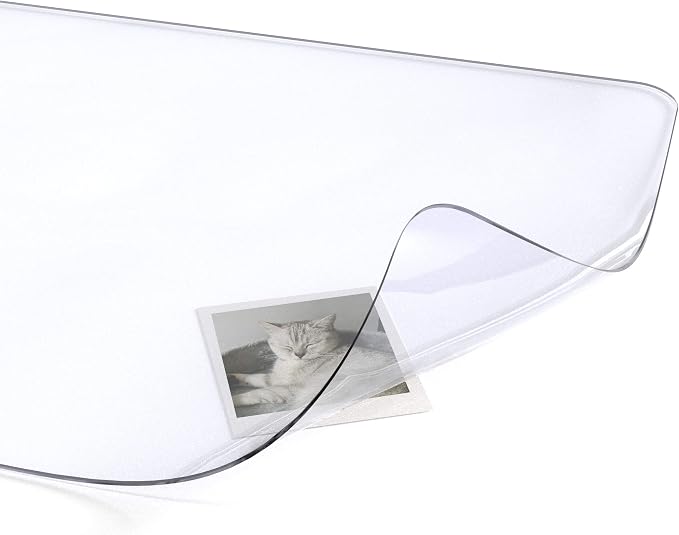 Oterri Clear Writing Desk Pad, 24’’x17” Heat Resistant Waterproof PVC Round - Image 2