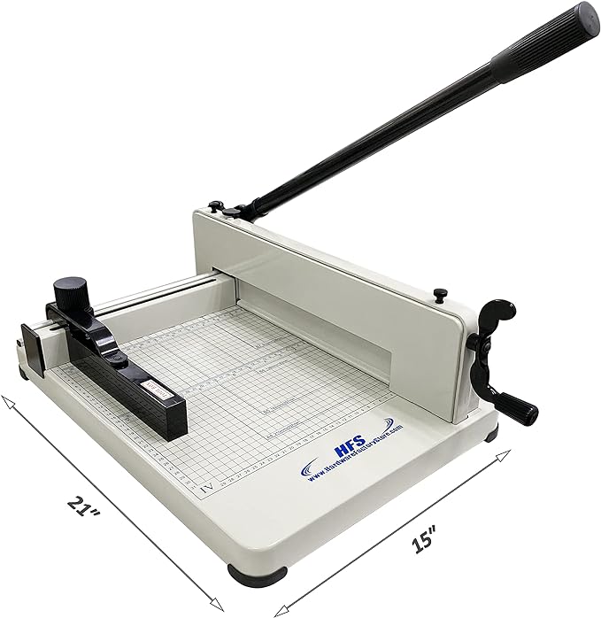 HFS Heavy Duty Guillotine Paper Cutter 400 Sheet Capacity | Solid Steel - Image 2