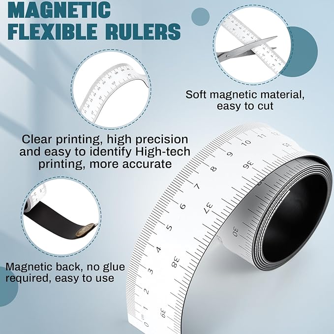 Relaxweex 4 Pcs 39.37 Inch Magnetic Ruler Flexible Tape Magnetic Tape Measure - Image 3