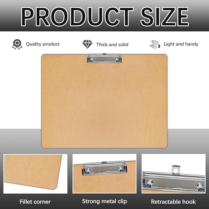 6 PCS Extra Large 11X17 Clipboard, Wood Cleats - Image 3