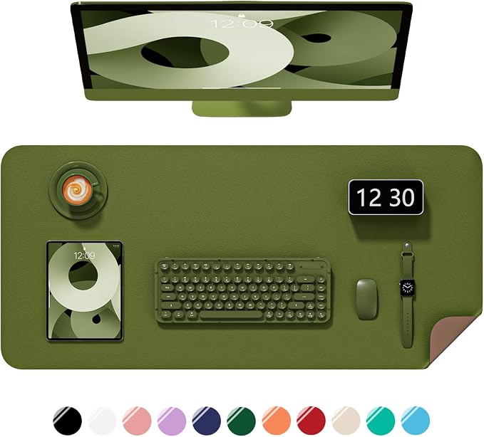 Desk Pad, 23.6" x 13.8" PU Leather Non-Slip Desk Mat Large Mouse Pad by Niniubye