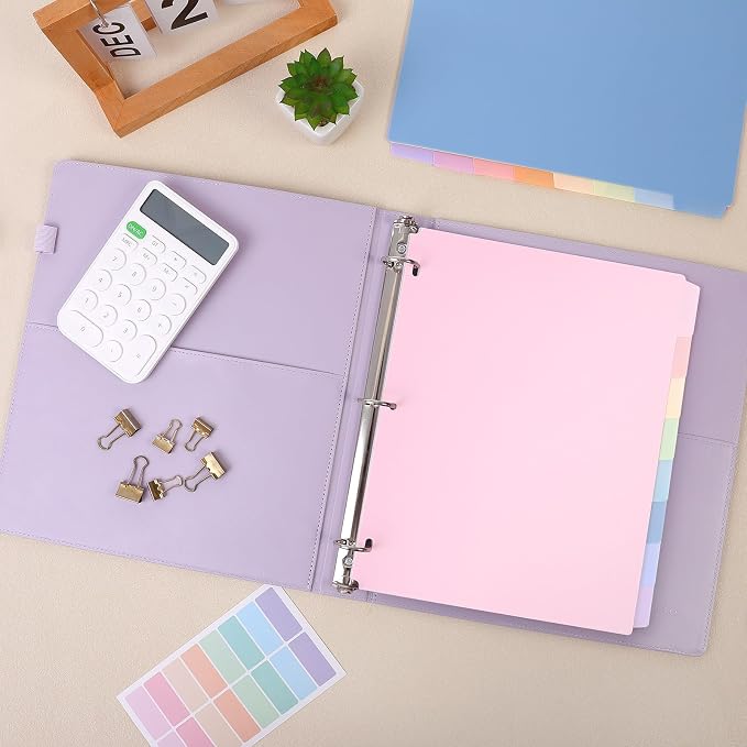 SKYDUE 8 Tab Binder Dividers for Letter Size, Durable Plastic Dividers for 3 - Image 2