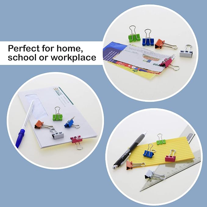 BAZIC Products Small Binder Clips, 3/4 in, 20 Ct, 24-Box | assorted color - Image 3