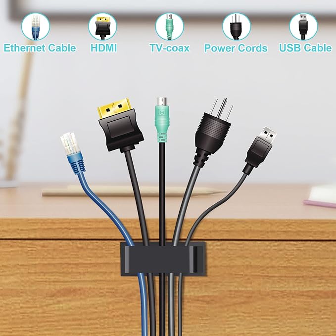 Under Desk Cable Management Clips, Wire Organizer Clips - Image 3