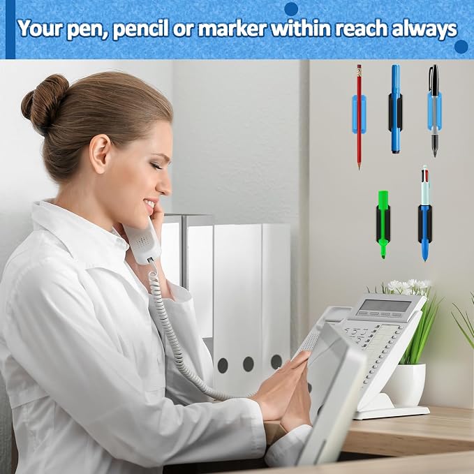 BOBOKA 20Pcs Pencil Holder for Desk, Adhesive Pen Holder for Classroom - Image 5