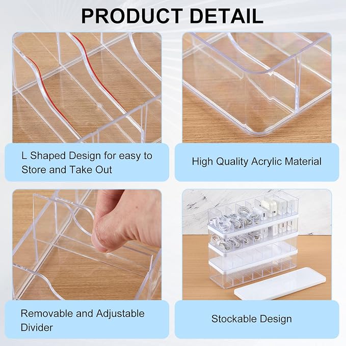 Tatuo 6 Pcs Cord Organizer for Drawer Desktop, Cable Organizer Box - Image 4