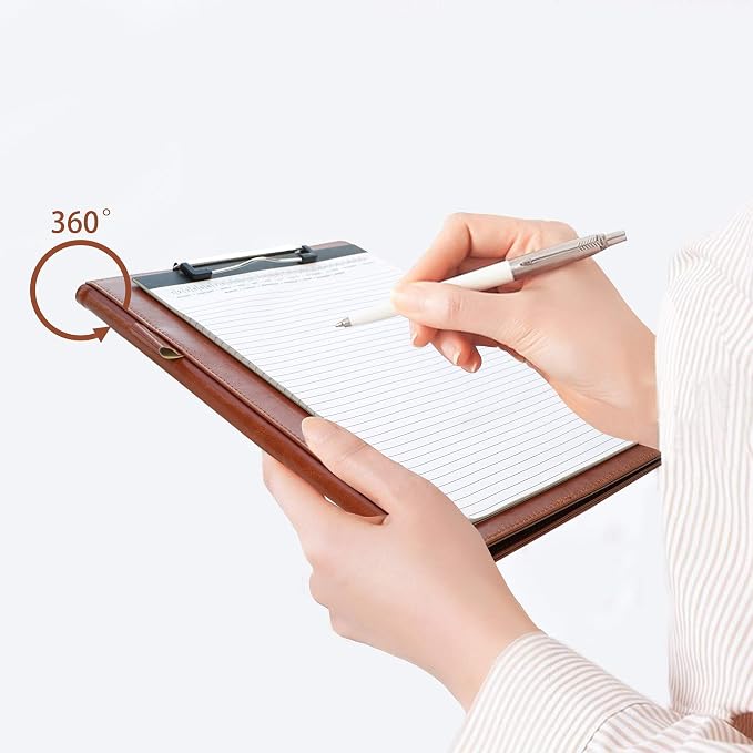 Clipboard Folder Padfolio, Mymazn Writing Portfolio Faux Leather Clipboards - Image 6