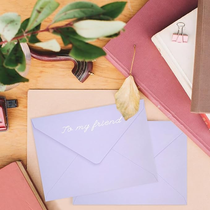 50 Pack A7 Envelopes, Light Purple Greeting Card Envelopes Self Seal, 5.24 x - Image 2