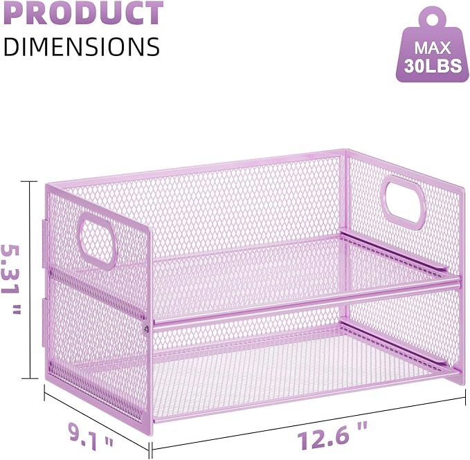 Marbrasse 2 Tier Paper Organizer Letter Tray, Mesh File Organizer - Image 4