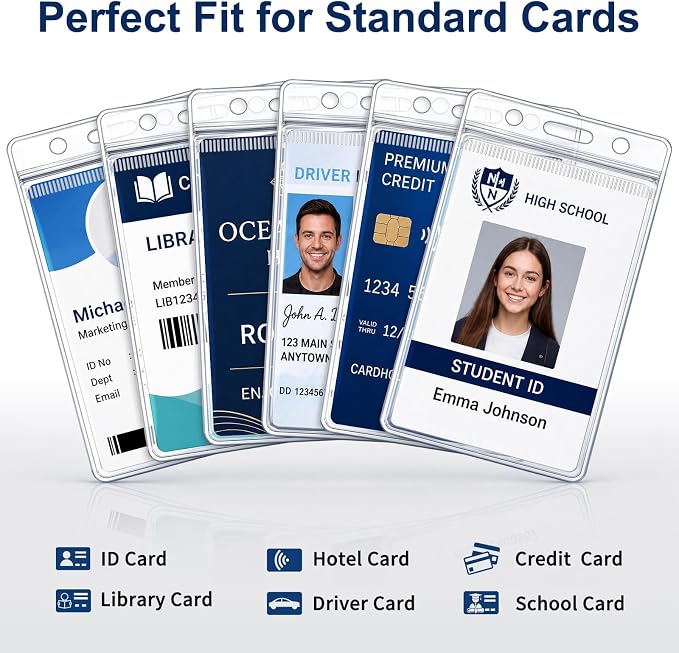 200 Pack Badge Holder, Plastic ID Badge Holder, 2.5" x 3.8" Vertical Name Tag - Image 6