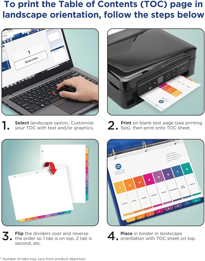 Avery 10 Tab Dividers | Multicolor Tabs | Table of Contents | - Image 7