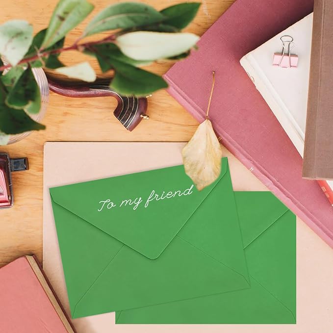100 Pack A7 Envelopes, 5.24 x 7.24 in Christmas Envelopes - Image 2