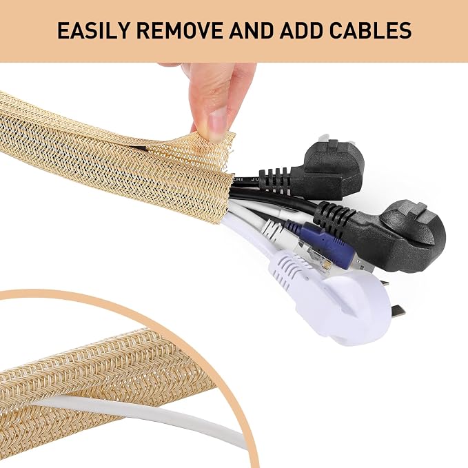 AGPTEK Cable Sleeve, 2 Pack 5ft - Image 4