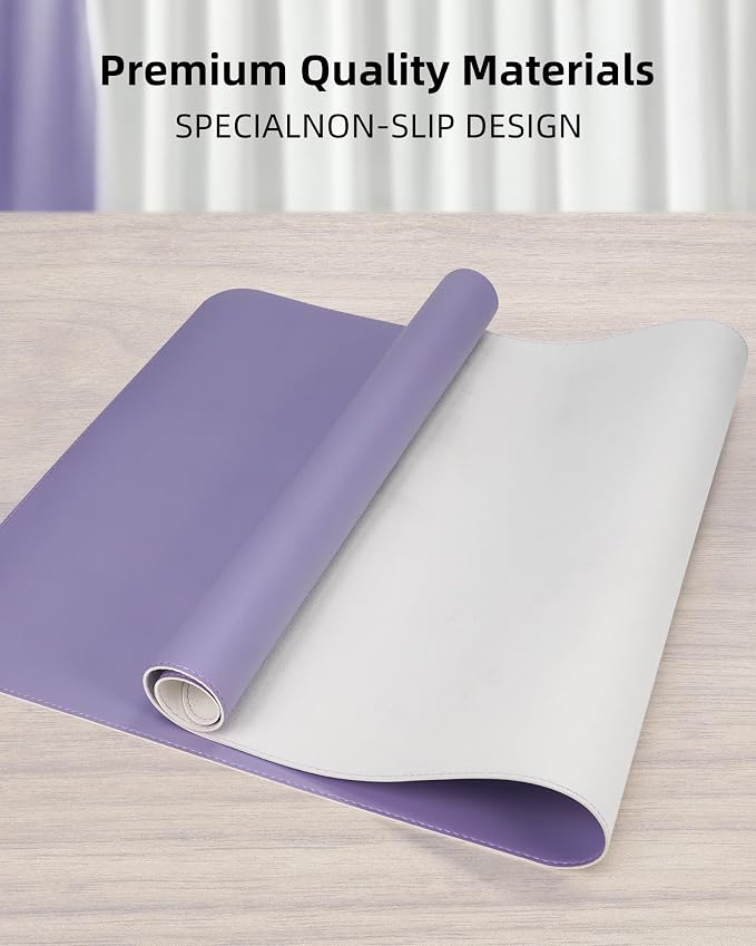 Leather Desk Pad Protector, Office Desk Mat, Non-Slip PU Leather Desk Blotter - Image 2