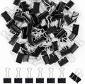 120 Pack Black Binder Clips 0.75 Inch, Small Paper Clamps, Office Clips by OWLKELA