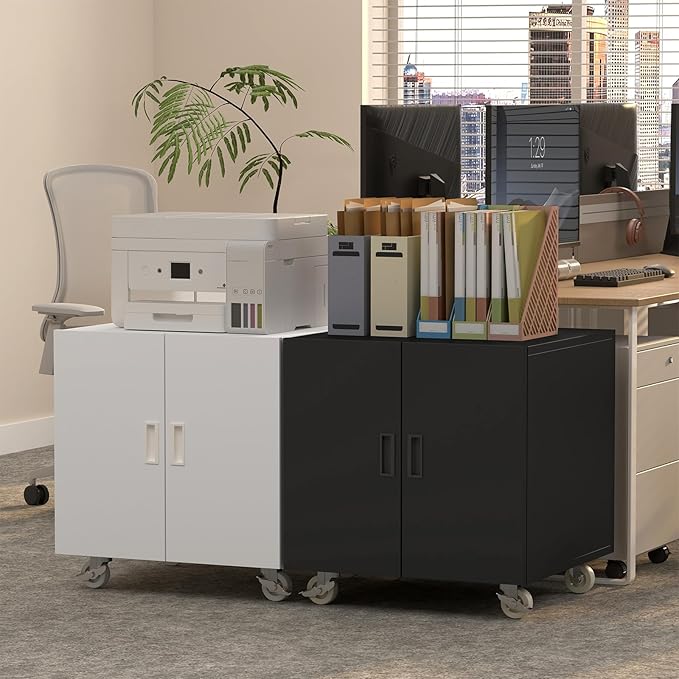 Metal Printer Stand, Rolling Table - Image 2